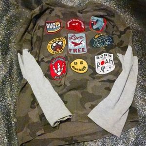 Long sleeve army dinosaurs kids boys size. 8